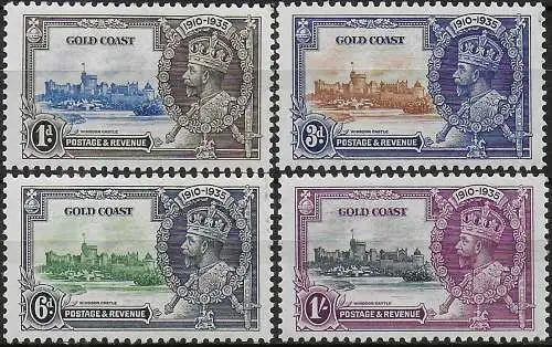 1935 Gold Coast Silver Jubilee 4v. MNH SG n. 113/16