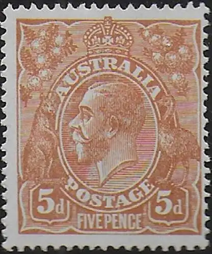 1915 Australia George V 5d. yellow brown MNH SG n. 23ba