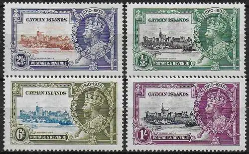 1935 Cayman Islands Silver Jubilee 4v. MNH SG n. 108/10