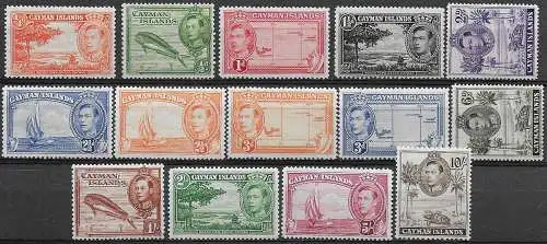 1938-48 Cayman Islands George VI 14v. MNH SG n. 115/26a