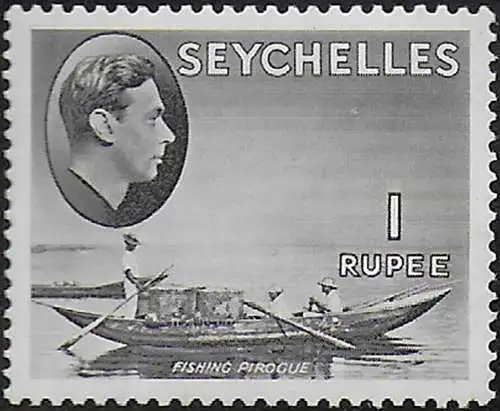 1941 Seychelles Giorgio VI 1r. grey black MNH SG n. 146a