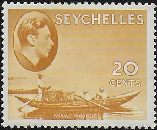 1941 Seychelles Giorgio VI 20c. brown-ochre MNH SG n. 140a