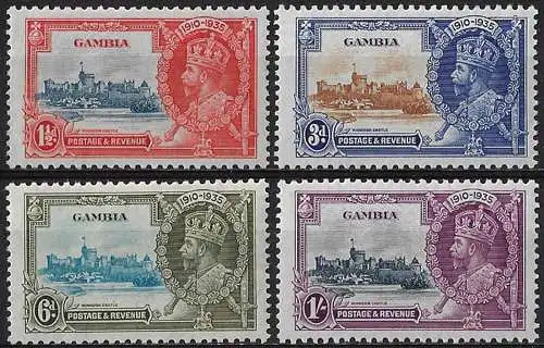 1935 Gambia Silver Jubilee 4v. MNH SG n. 143/46