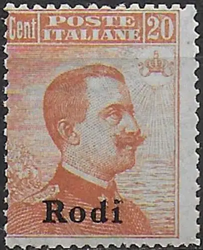 1918-22 Egeo Rodi 20c. orange mc MNH Sassone n. 12