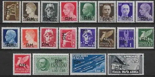 1942 Italia Posta Militare 20v. mc Sassone n. 1/20