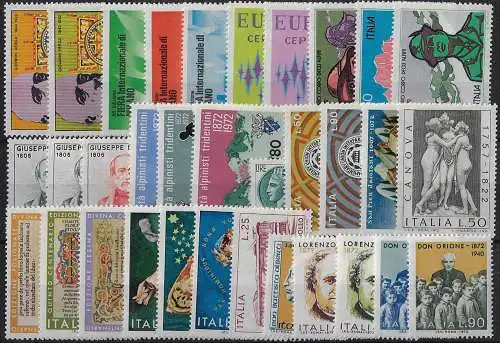 1972 Italia complete year 33v. MNH