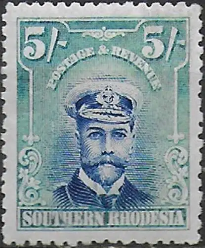 1924 Southern Rhodesia George V 5s. MNH SG n. 14