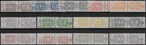 1914-22 Italia Parcel Post 13v. mc MNH Sassone n. 7/19