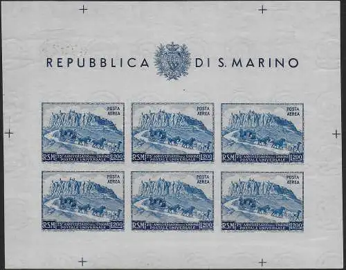 1951 San Marino Lire 200 UPU ND MS MNH Sassone n. 11