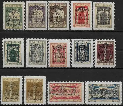 1924 Fiume REGNO D'ITALIA14v. MNH Sassone n. 202/13+E