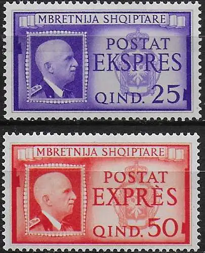 1940 Albania Italian occupation express 2v. MNH Sassone n. 1/2