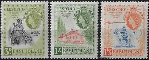 1959 Basutoland National Council 3v. MNH SG n. 55/57