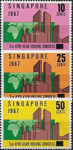 1967 Singapore Housing Congres 3v. MNH SG n. 95/97