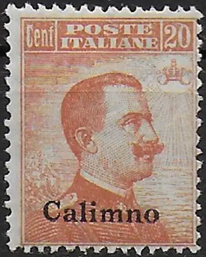 1921-22 Egeo Calino Island 20c. orange MNH Sassone n. 11