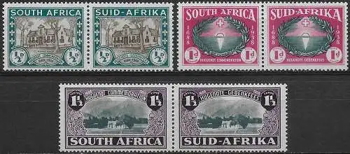 1939 South Africa Giorgio VI 3v. MNH SG n. 82/84