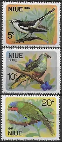 1971 Niue birds 3v. MNH SG n. 158/60