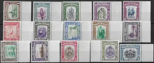 1939 North Borneo George VI 15v. bf MNH SG n. 303/17