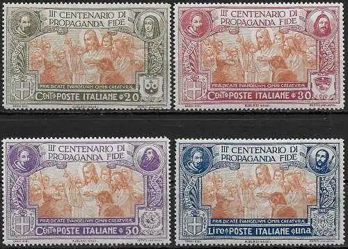 1923 Italia Propaganda Fide 4v. bc MNH Sassone n. 131/34