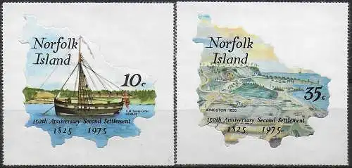 1975 Norfolk Island second settlement 2v. MNH SG n. 163/64