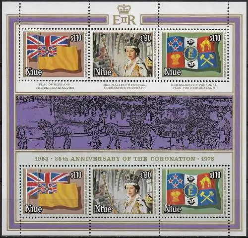 1978 Niue Anniversary of Coronation 6v. MNH Yv n. 207/12