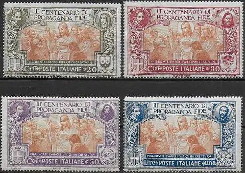 1923 Italia Propaganda Fide 4v. mc MNH Sassone n. 131/34