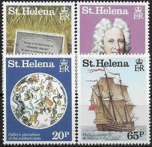 1986 St Helena comet Halley 4v. MNH S.G. n. 482/85