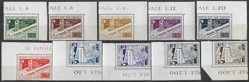 1943 San Marino Stampa 10v. af MNH Sassone n. 228/37