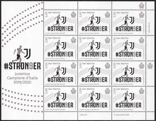 2020 San Marino Juventus campione MS MNH Unificato n. 2684