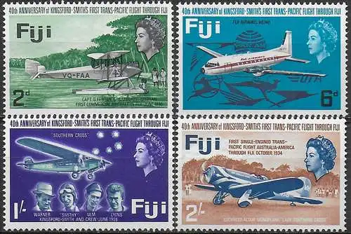 1968 Fiji first trans-pacific flight through Fiji 4v. MNH SG. n. 367/70