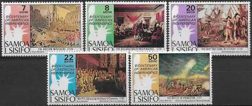 1978 Samoa I Sisifo American Independence 5v. MNH SG n. 459/63