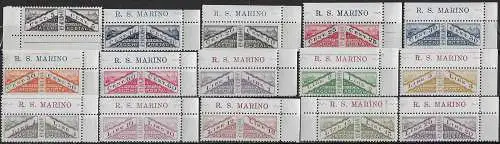 1928 San Marino parcel post stamps 15v. af MNH Sassone n. 1/15