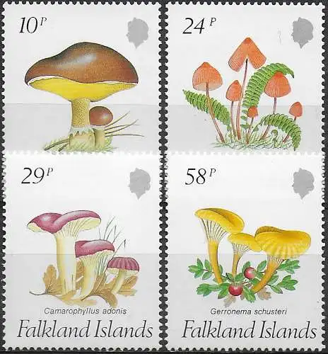 1987 Falkland Islands fungi 4v. MNH SG n. 547/550