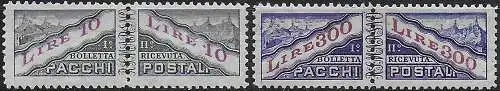 1953 San Marino parcel post stamps 2v. MNH Sassone n. 35/36