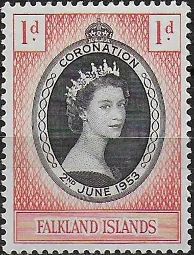 1953 Falkland Islands Coronation 1v. MNH Michel n. 116