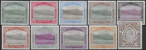 1903-07 Dominica Edward VII 10v. MH SG n. 27/36