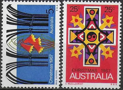 1967 Australia Christmas 2v. MNH S.G. n. 415/16