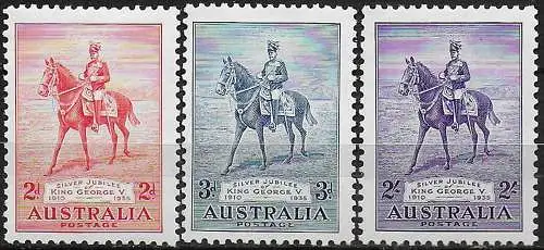 1935 Australia Silver Jubilee 3v. MNH SG n. 156/58