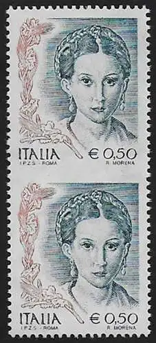 2002 Italia Womsan in art Antea unperf. pair in the middle MNH