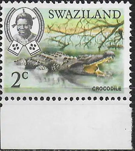 1969 Swaziland King Sobhuza 2c. crocodile Wmk inv. MNH SG n. 163aw