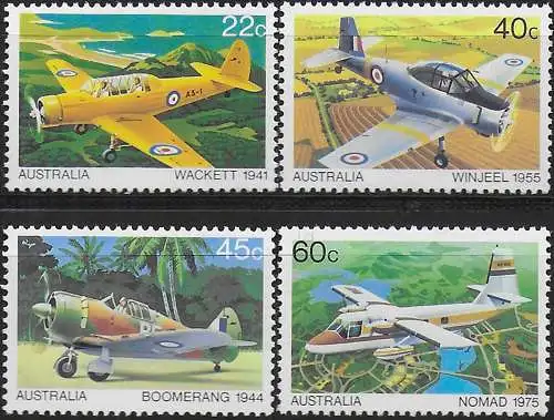 1980 Australia aircraft 4v. MNH Michel. n. 736/39