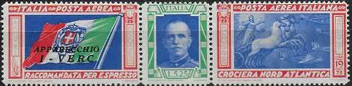 1933 Italia Crociera I-VERC airmail MNH Sassone n. 51T