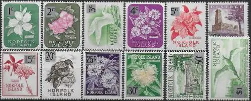 1966 Norfolk Island new currency 12v. MNH SG n. 60/71