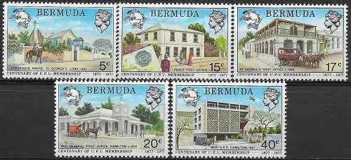 1977 Bermuda UPU membership 5v. MNH SG. n. 374/78