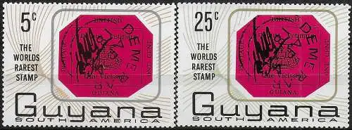 1967 Guyana worlds rarest stamp 2v. MNH SG. n. 414/15