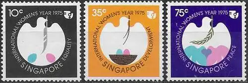 1975 Singapore Women's Year 3v. MNH SG n. 264/66