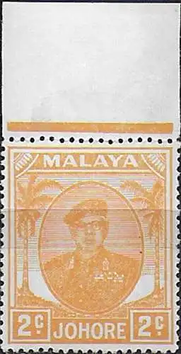 1958 Johore Sultan Sir Ibrahim 2c. pale yellow MNH SG n. 1334b