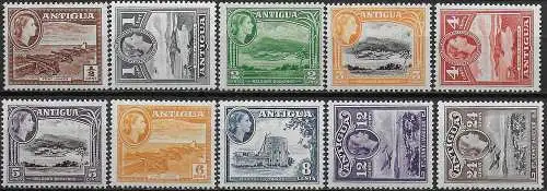 1963-65 Antigua Elisabetta II W 12 10v. MNH SG n. 149/58