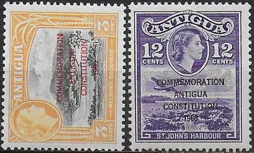 1960 Antigua New Constitution 2v. MNH SG n. 138/39