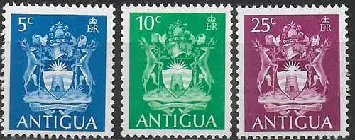 1970 Antigua Coils stamps 3v. MNH SG n.257A/59A