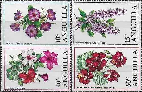 1970 Anguilla Flowers 4v. MNH SG n. 72/75